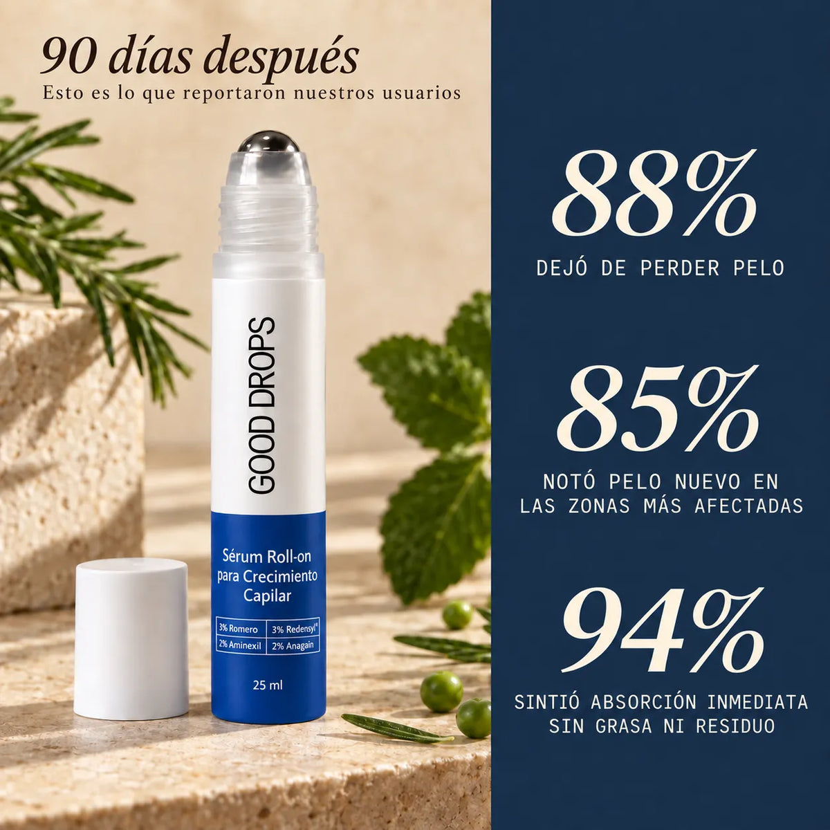 Serúm roll on para el crecimiento del pelo
