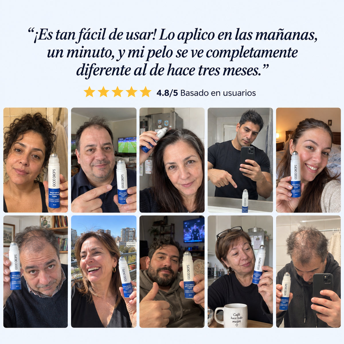 Serúm roll on para el crecimiento del pelo